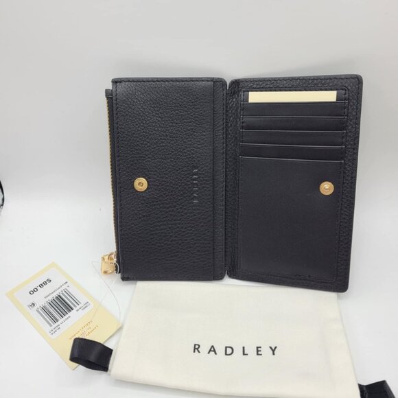 Radley London Leather Spotty Medium Ziptop Wallet Black White NEW! NWT! - Picture 4 of 7